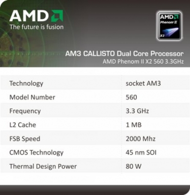 AMD S. AM3 Phenom II X2 560  large